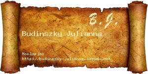 Budinszky Julianna névjegykártya