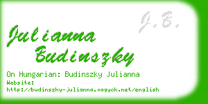 julianna budinszky business card